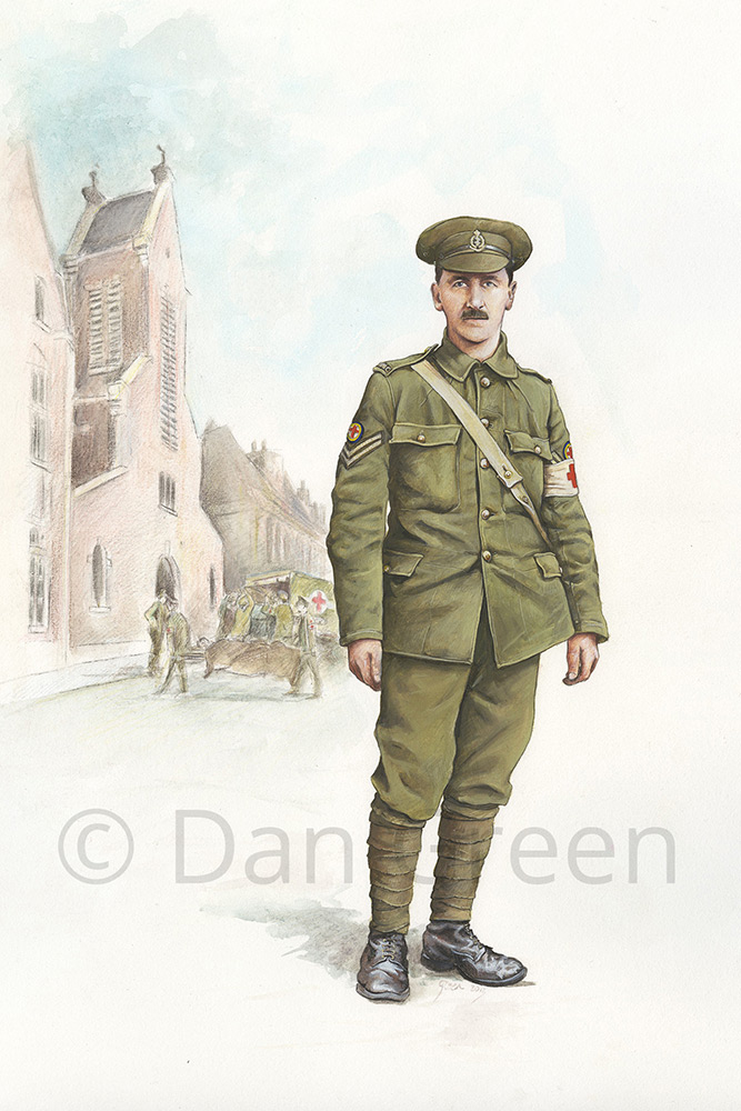 DG Military Art - Novusart - Painting of Corporal Joseph Martin 33 CCS Royal Army Medical Corps Bethune 1916